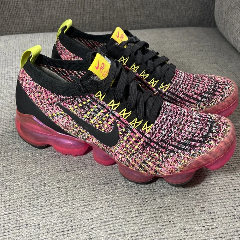 Nike Air Vapormax Flyknit 3 pink Blast Safari running shoe women’s size 6 - Picture 3 of 8